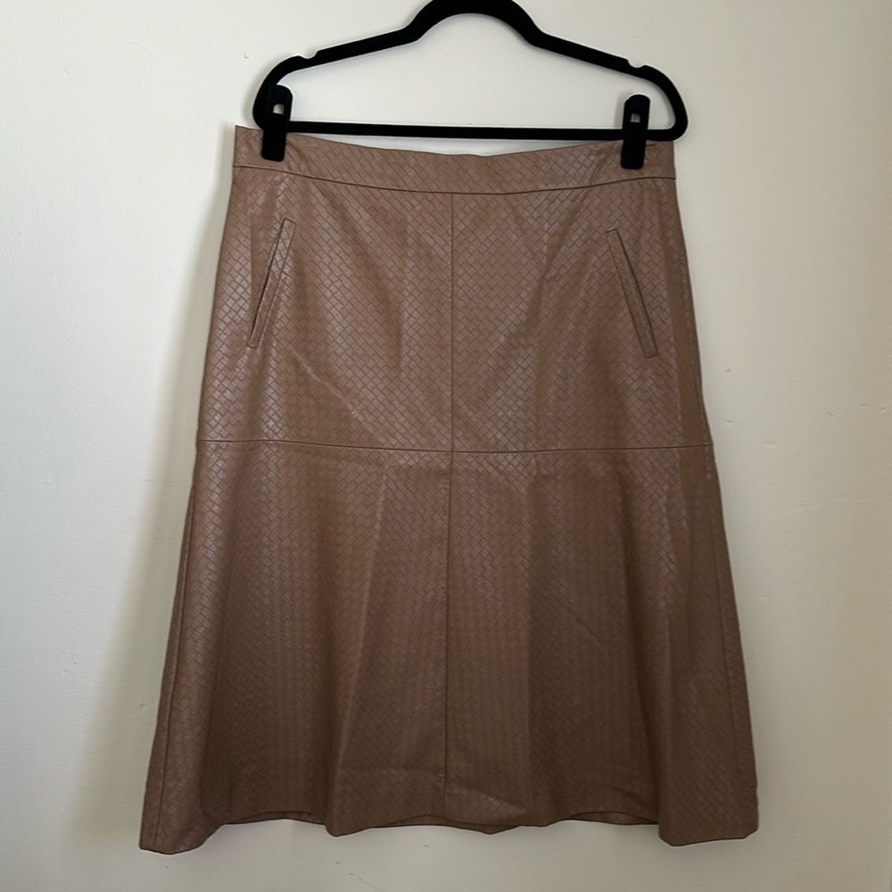 Anthropologie Taifun sz 14 faux leather midi skirt